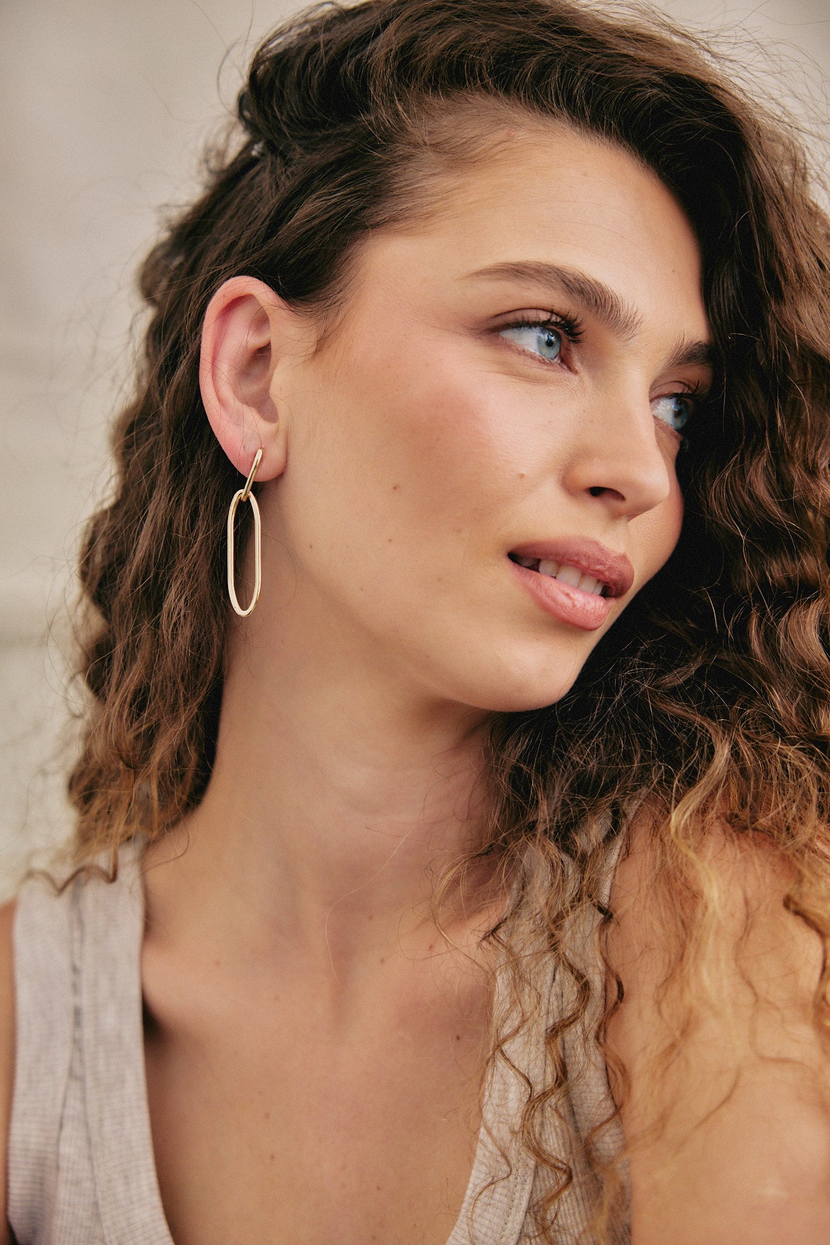 עגילי קונטור זהב