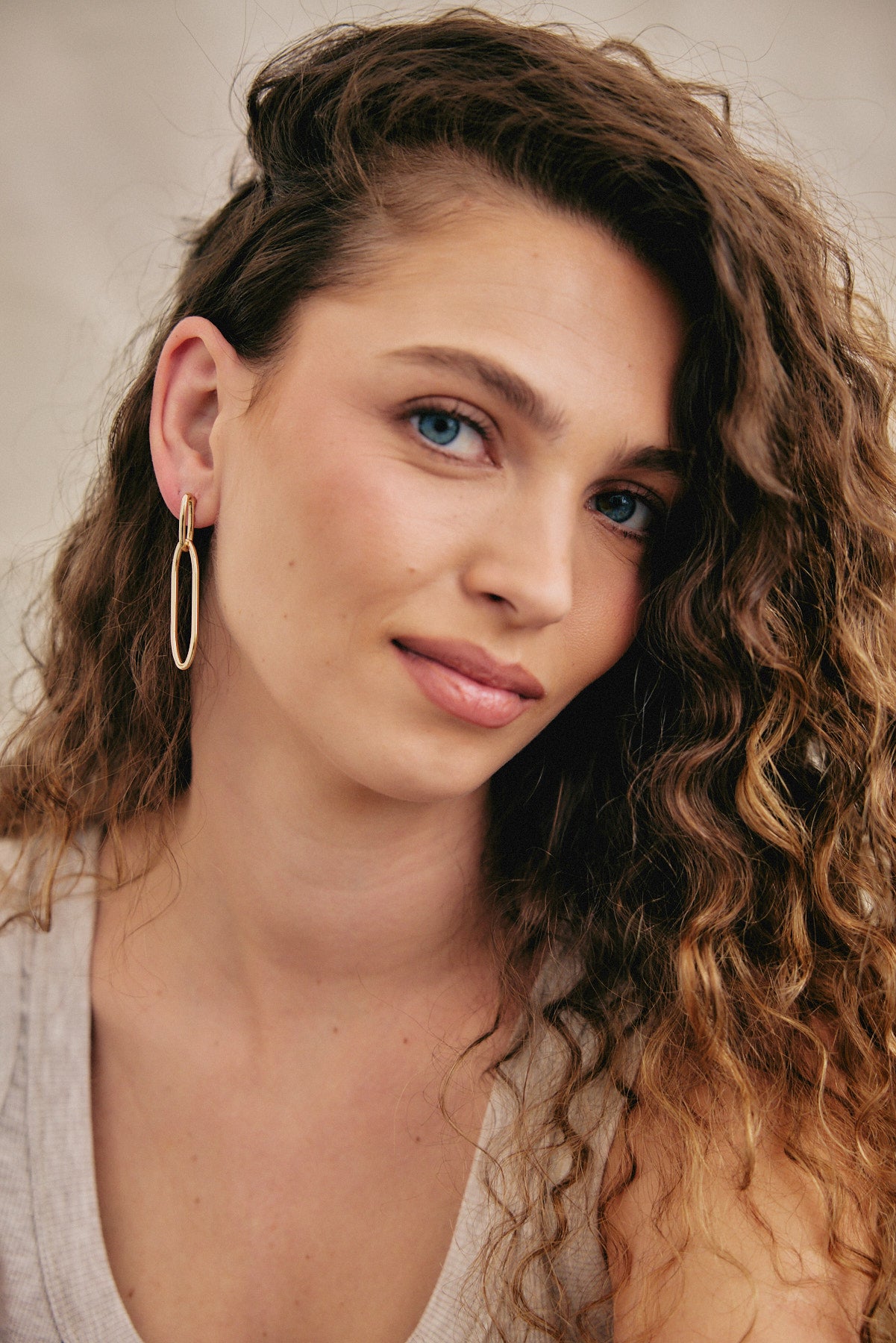 עגילי קונטור זהב