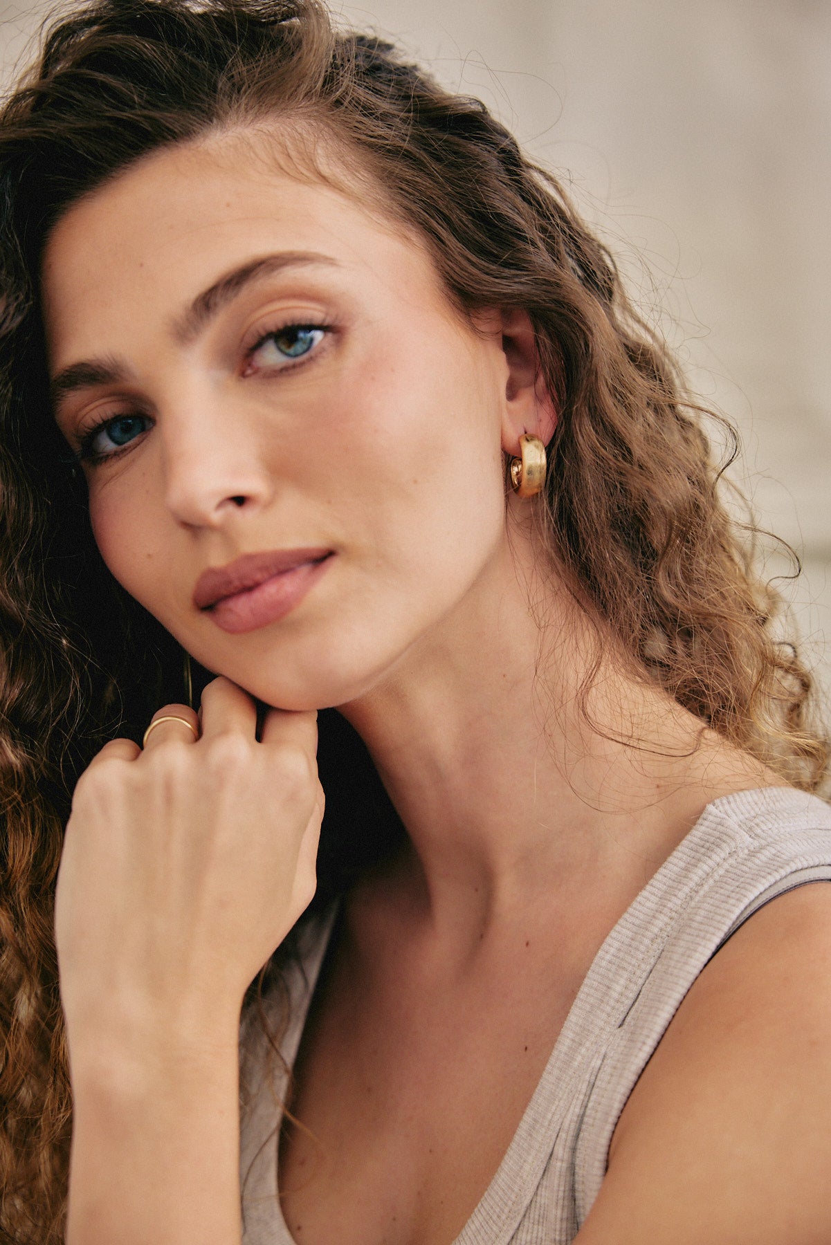 עגילי מט זהב