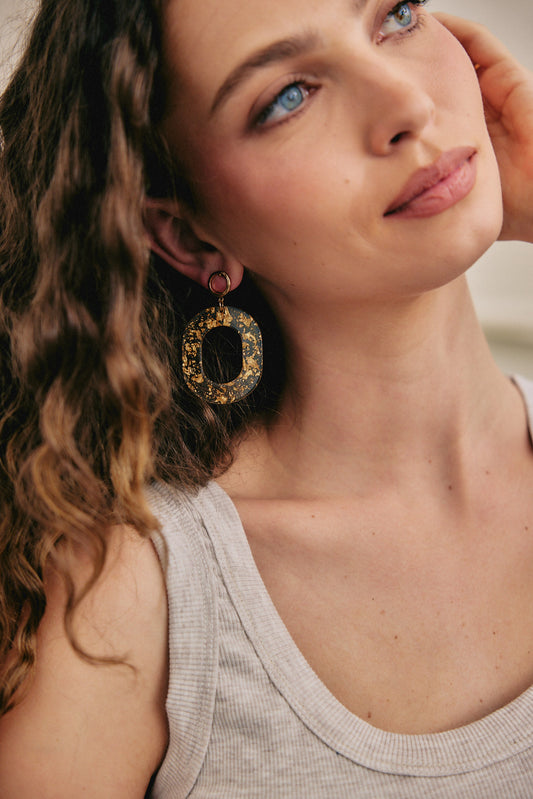 עגילי רטרו שקוף