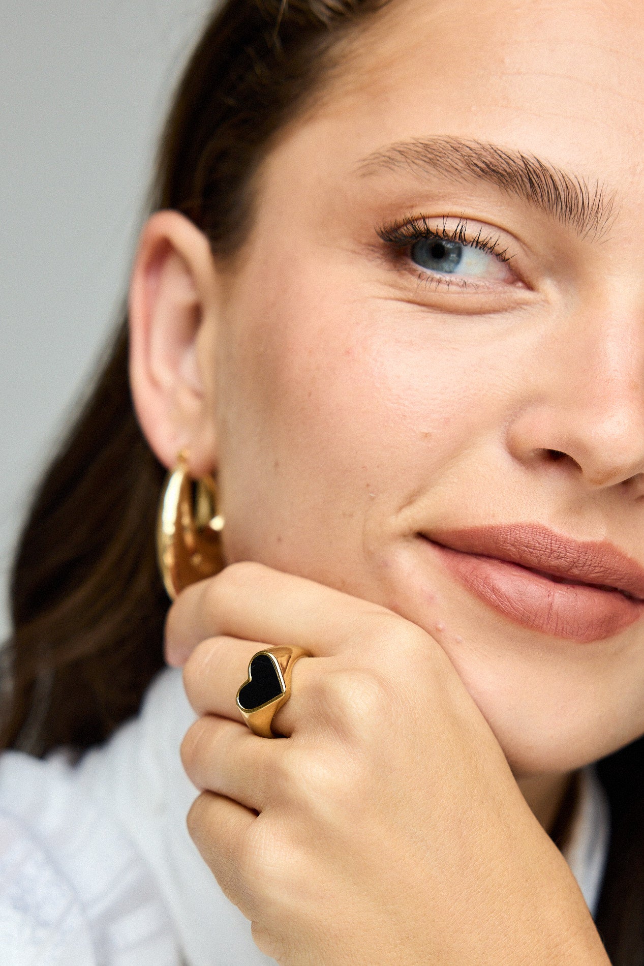 טבעת חותם לב שחור