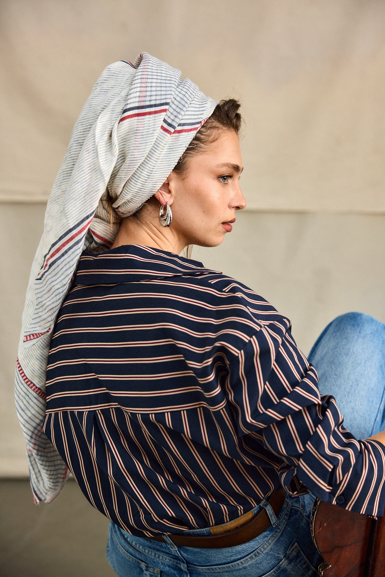 עגיל כסף מרוקע