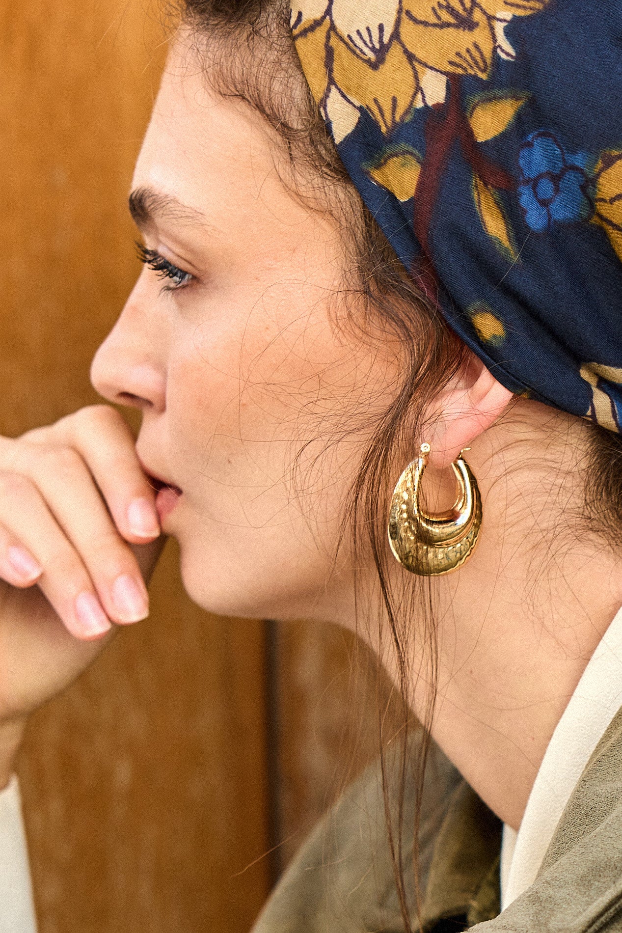 עגיל זהב מרוקע