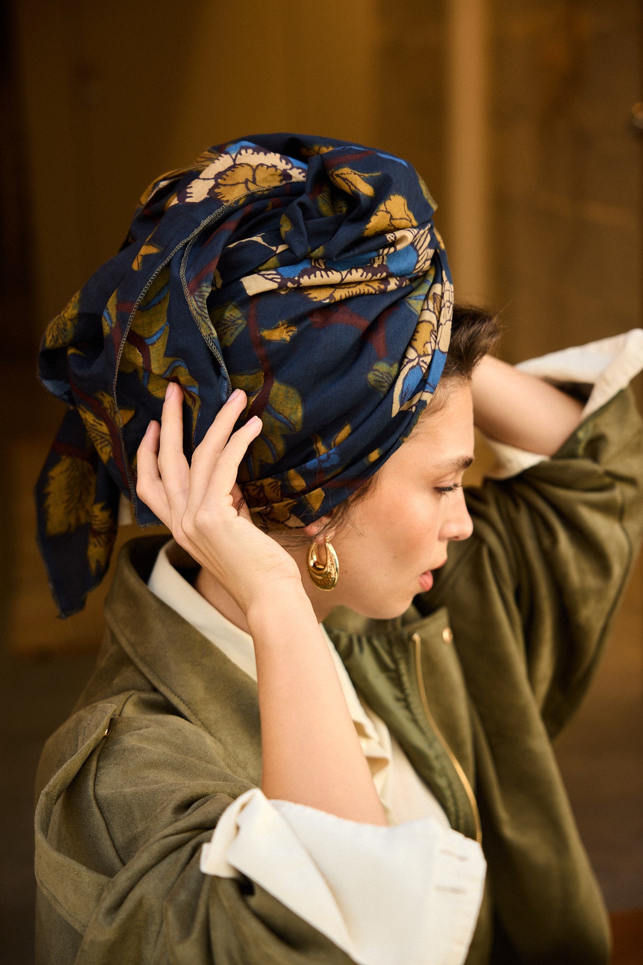 עגיל זהב מרוקע